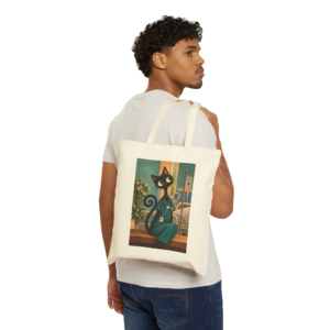 Olie The Medical Tote Bag — Whimsical Black Cat in Canvas Tote - Image 3